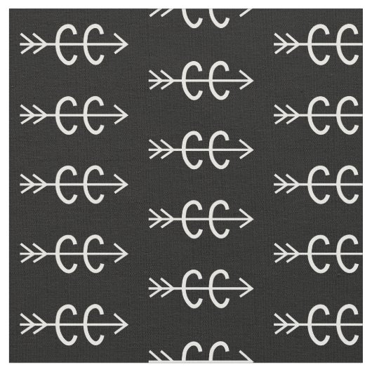 クロスカントリーシンボル白黒 ファブリック (クローズアップ)