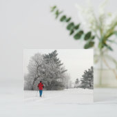 クロスカントリースキーを楽霜の降りたしむ ポストカード (スタンド正面)