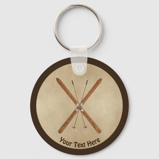 クロスカントリースキーオンオールド紙 キーホルダー (正面)