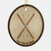 クロスカントリースキーオンオールド紙 セラミックオーナメント (左)