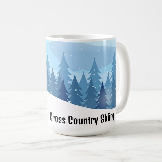 クロスカントリースキーデザインコーヒーマグ コーヒーマグカップ (正面右)