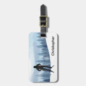 クロスカントリースキーデザインラゲッジタグ ラゲッジタグ (正面縦)