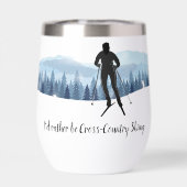 クロスカントリースキーデザイン熱ワインタンブラー (背面)