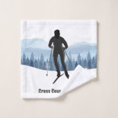 クロスカントリースキーデザイン バスタオルセット (ウォッシュタオル)