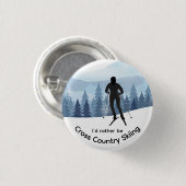 クロスカントリースキーデザイン 缶バッジ (正面&裏面)