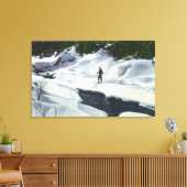 クロスカントリースキーヤーズバイマウンテンブルック キャンバスプリント (インサイチュ (リビング))