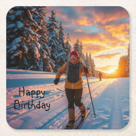 クロスカントリースキー スクエアペーパーコースター