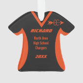 クロスカントリースポーツジャージーオレンジとブラック オーナメント (裏面)