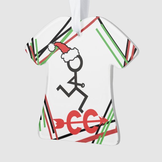 クロスカントリーパーソナライズされたのクリスマスランナー© オーナメント (正面)