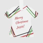 クロスカントリーパーソナライズされたのクリスマスランナー© オーナメント (裏面)