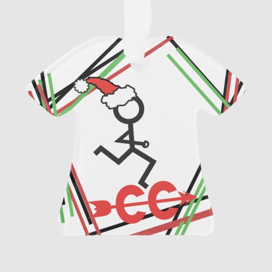 クロスカントリーパーソナライズされたのクリスマスランナー© オーナメント (正面)