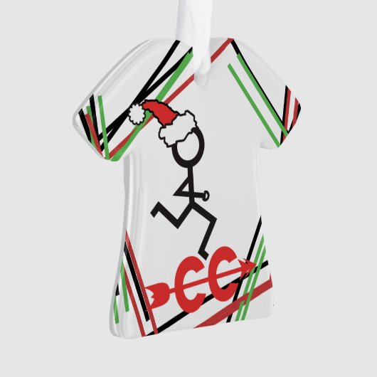 クロスカントリーパーソナライズされたのクリスマスランナー© オーナメント (正面)