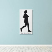 クロスカントリーランナー女性シルエットキャンバス キャンバスプリント (インサイチュ (ウッドフロア))