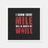 クロスカントリーランニングズランナータイポグラフィ毎マイル スタンダードカクテルナプキン (正面)