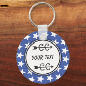 クロスカントリーランニングズBLUEキーチェパーソナライズされたーン キーホルダー (正面)