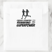 クロスカントリーランニングデザイン 長方形シール (バッグ)