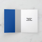 クロスカントリー感謝 - ランニング ブルー グレー サンキューカード (内部)