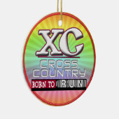 クロスカントリー生まれをマローンにモッ走トする セラミックオーナメント (右)