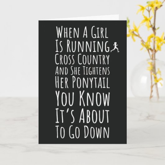 クロスカントリー走オーナメントズランナースポーツチーム カード (黄色い花)