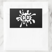 クロスカントリー（ばちゃばちゃ）跳ねる 長方形シール (バッグ)