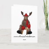 クロスカントリー・スキーのお洒落なトナカイ シーズンカード (裏面)