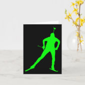 クロスカントリー・スキー カード (黄色い花)