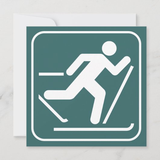 クロスカントリー スキー シンボル ご招待 招待状 (正面)