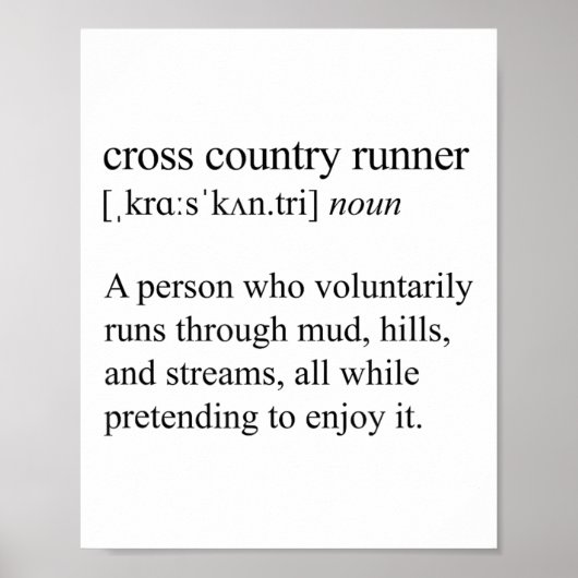クロスカントリー・ランナーの定義、XC ランニング ポスター (正面)