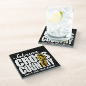 クロスカントリーADD文字ランニングランナーのチームプレーヤー ガラスコースター (アングル)