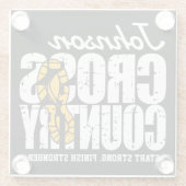 クロスカントリーADD文字ランニングランナーのチームプレーヤー ガラスコースター (裏面)