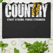 クロスカントリーADD文字ランニングランナーのチームプレーヤー キッチンタオル (折り畳み)