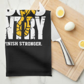 クロスカントリーADD文字ランニングランナーのチームプレーヤー キッチンタオル (四つ折り)