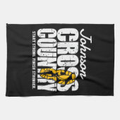 クロスカントリーADD文字ランニングランナーのチームプレーヤー キッチンタオル (横)