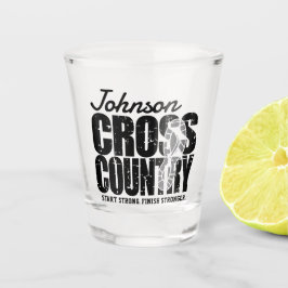 クロスカントリーADD文字ランニングランナーのチームプレーヤー ショットグラス