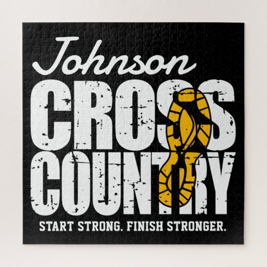 クロスカントリーADD文字ランニングランナーのチームプレーヤー ジグソーパズル (縦)