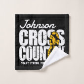 クロスカントリーADD文字ランニングランナーのチームプレーヤー バスタオルセット (ウォッシュタオル)