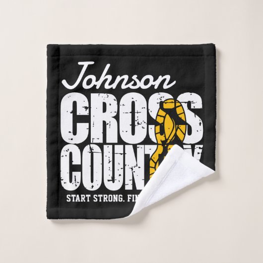 クロスカントリーADD文字ランニングランナーのチームプレーヤー バスタオルセット (ウォッシュタオル)