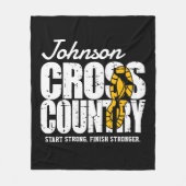 クロスカントリーADD文字ランニングランナーのチームプレーヤー フリースブランケット (正面)