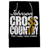 クロスカントリーADD文字ランニングランナーのチームプレーヤー ミディアムペーパーバッグ (正面)