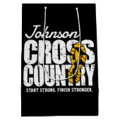 クロスカントリーADD文字ランニングランナーのチームプレーヤー ミディアムペーパーバッグ (裏面)