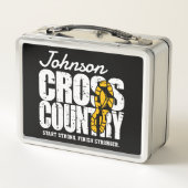 クロスカントリーADD文字ランニングランナーのチームプレーヤー メタルランチボックス (裏面)