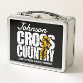 クロスカントリーADD文字ランニングランナーのチームプレーヤー メタルランチボックス (正面)