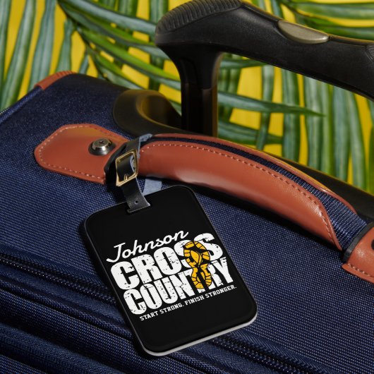 クロスカントリーADD文字ランニングランナーのチームプレーヤー ラゲッジタグ (正面インサイチュ1)