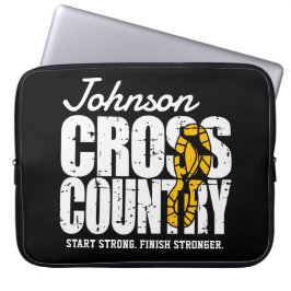 クロスカントリーADD文字ランニングランナーのチームプレーヤー ラップトップスリーブ