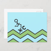 クロスカントリーXCランニング姿はがき ポストカード (正面/裏面)