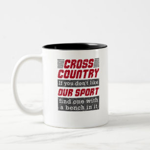 クロスカンランニングトのおもしろいスポーツ ツートーンマグカップ