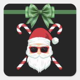 クロスキャンズのカスタムサンタ クリスマスホリデー スクエアシール