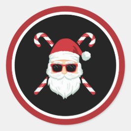 クロスキャンズのカスタムサンタ クリスマスホリデー ラウンドシール
