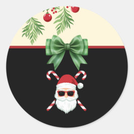 クロスキャンズのカスタムサンタ クリスマスホリデー ラウンドシール
