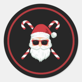 クロスキャンズのカスタムサンタ クリスマスホリデー ラウンドシール